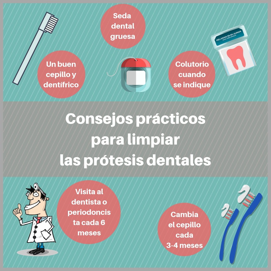 infografia como limpiar la protesis dental escola pejoan